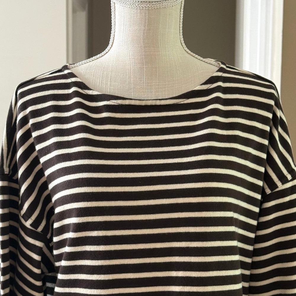 Buck Mason Mariner Jersey Breton Tee Chestnut Natural Striped Shirt XL NEW - Picture 3 of 10